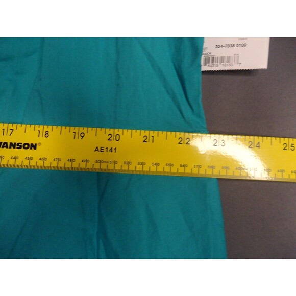 Liz Claiborne V Neck Midi Shirt Dress Button Front Ruffled Size 20w Aqua Pockets - Picture 7 of 10